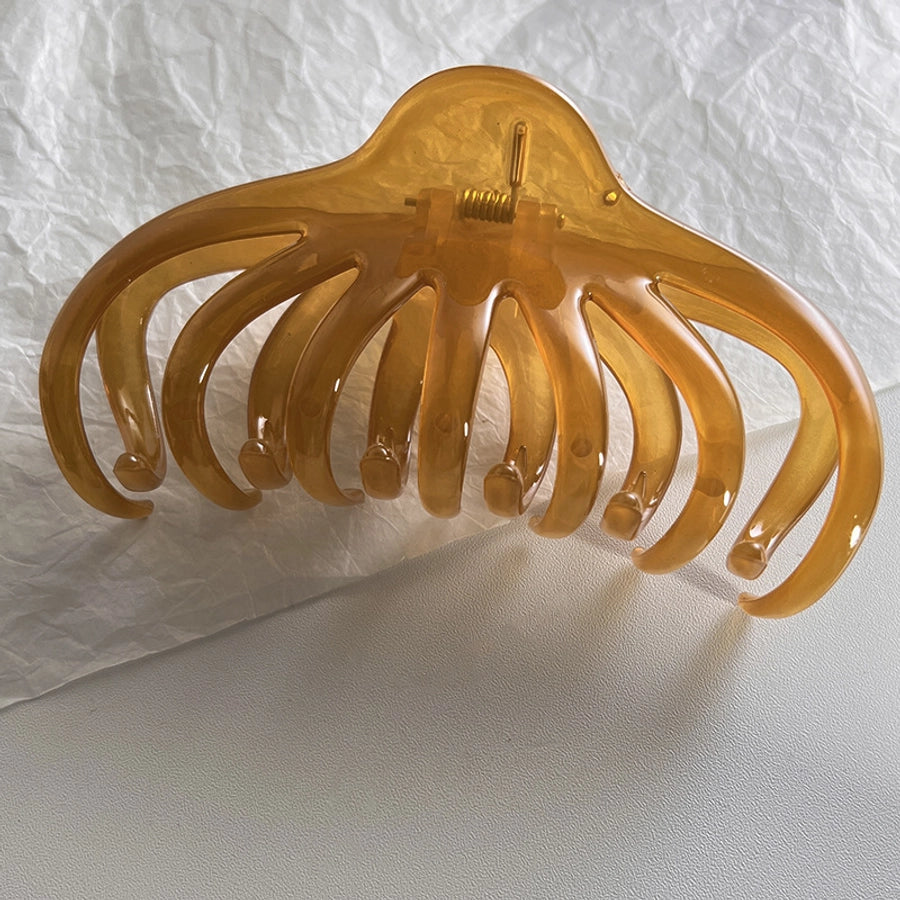 simple style solid color plastic resin hair claws