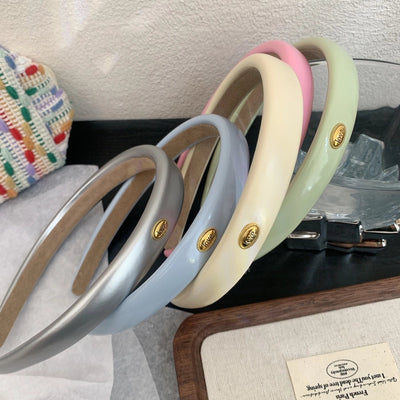 Women's Elegant Simple Style Solid Color Leather Hair Band