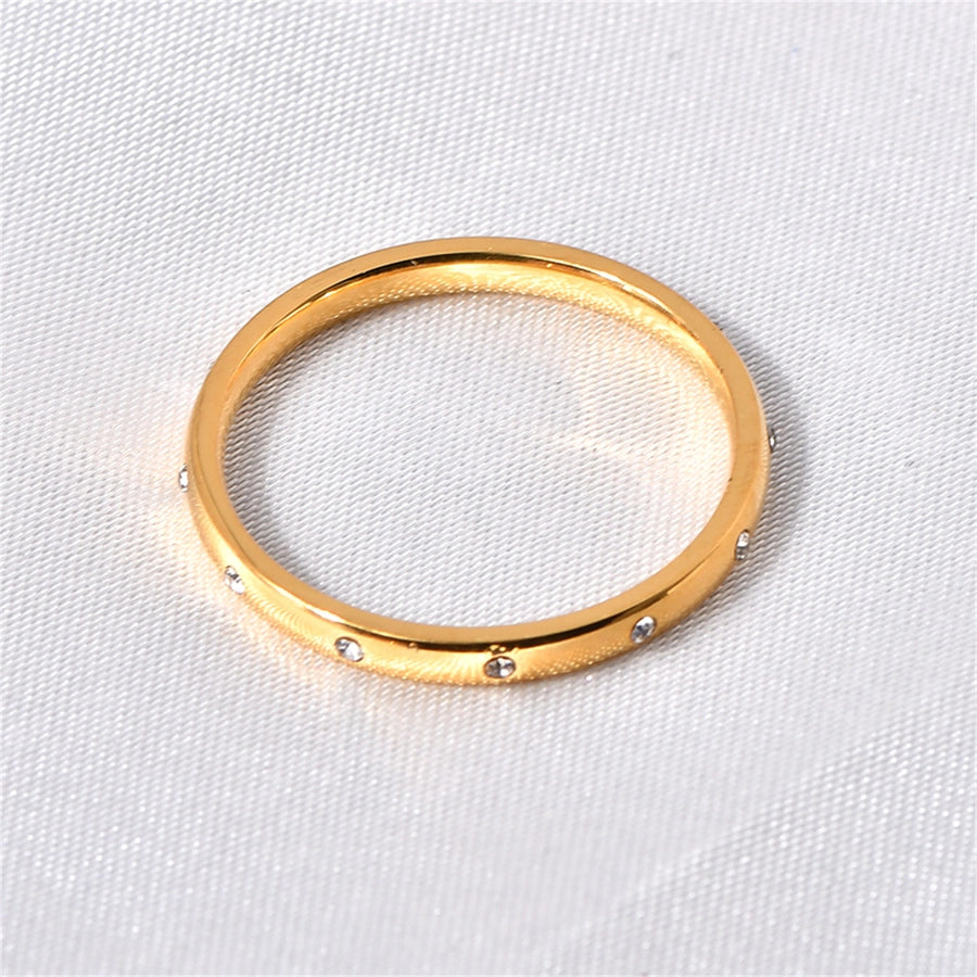 Simple Fashion Diamond Water Drop Simple Bracelet Ring 18K Zircon Niche Ring Female Titanium Steel No Fading Ornament