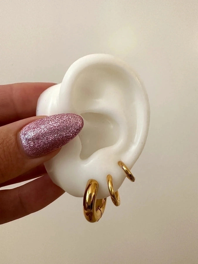 6 Pieces IG Style Simple Style Commute Geometric 316L Stainless Steel  18K Gold Plated Earrings