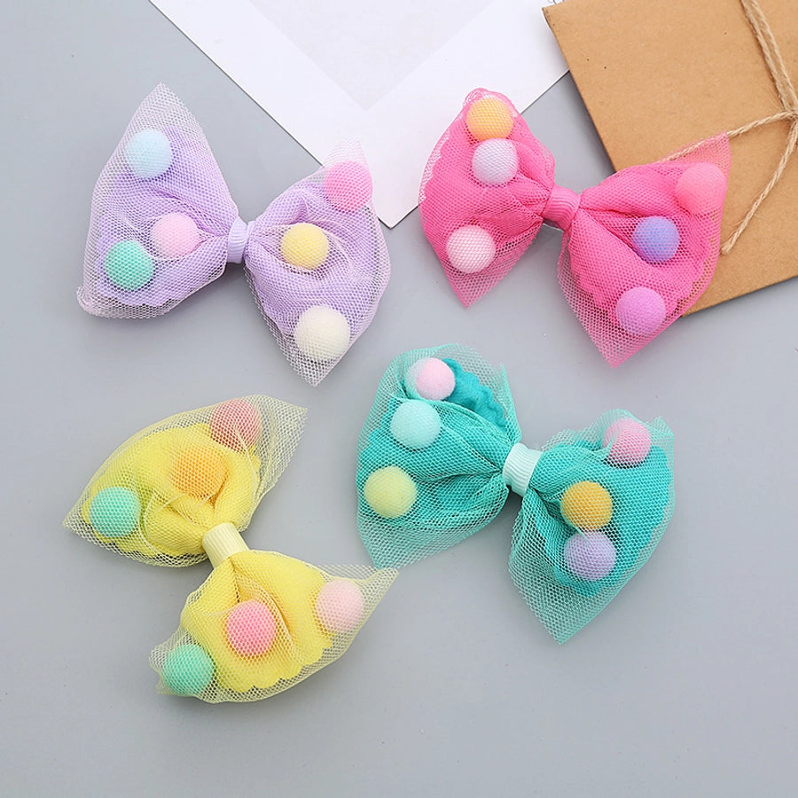 girl's sweet bow knot cloth gauze hair clip