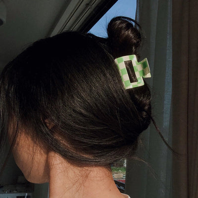 Women's Simple Style Lattice PVC Hair Claws