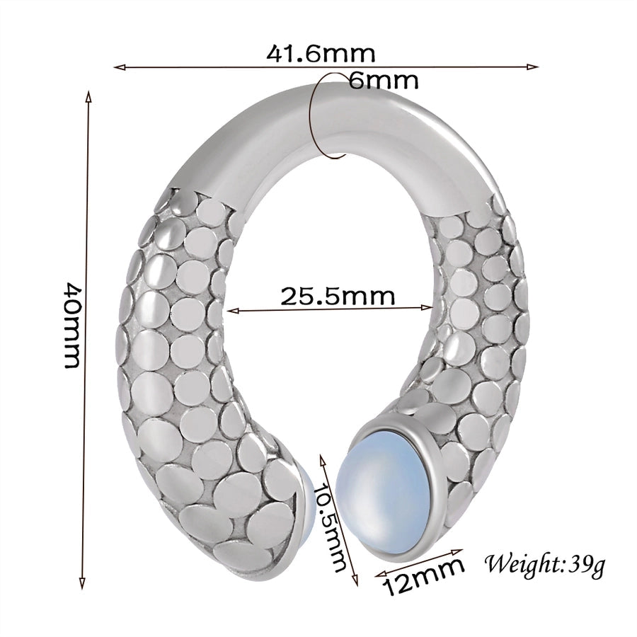 1 Piece Casual C Shape Animal Circle 304 Stainless Steel 18K Gold Plated Stainless Steel Earrings