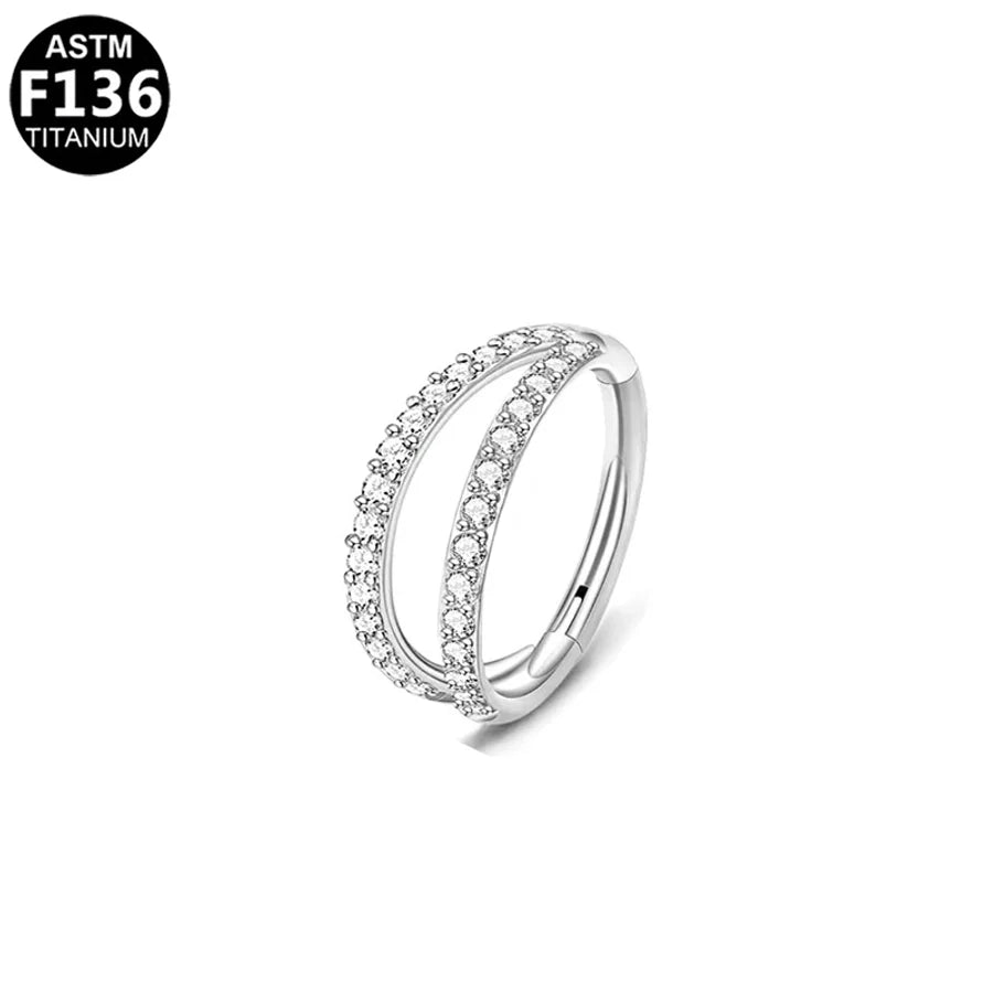 1 Piece Nose Rings & Studs Simple Style Classic Style O-Shape Pure Titanium Titanium Alloy Zircon 14K Gold Plated White Gold Plated Ear Cartilage Rings & Studs Nose Rings & Studs