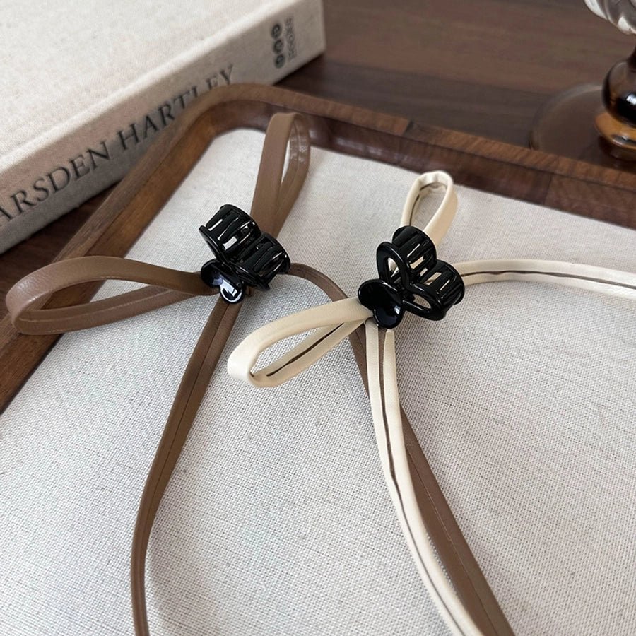 Women's Elegant Classic Style Bow Knot Arylic Leather Hair Claws