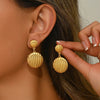 1 Pair Simple Style Classic Style Streetwear Round 304 Stainless Steel Imitation Gold  Drop Earrings