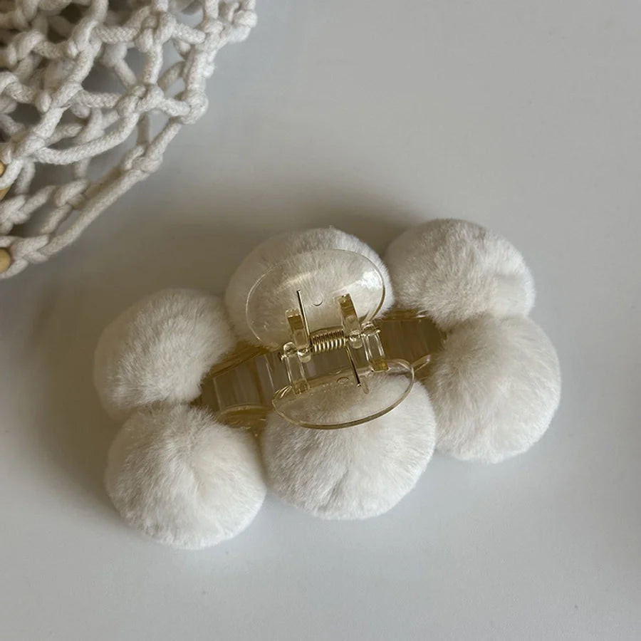 simple style classic style solid color plastic plush hair claws