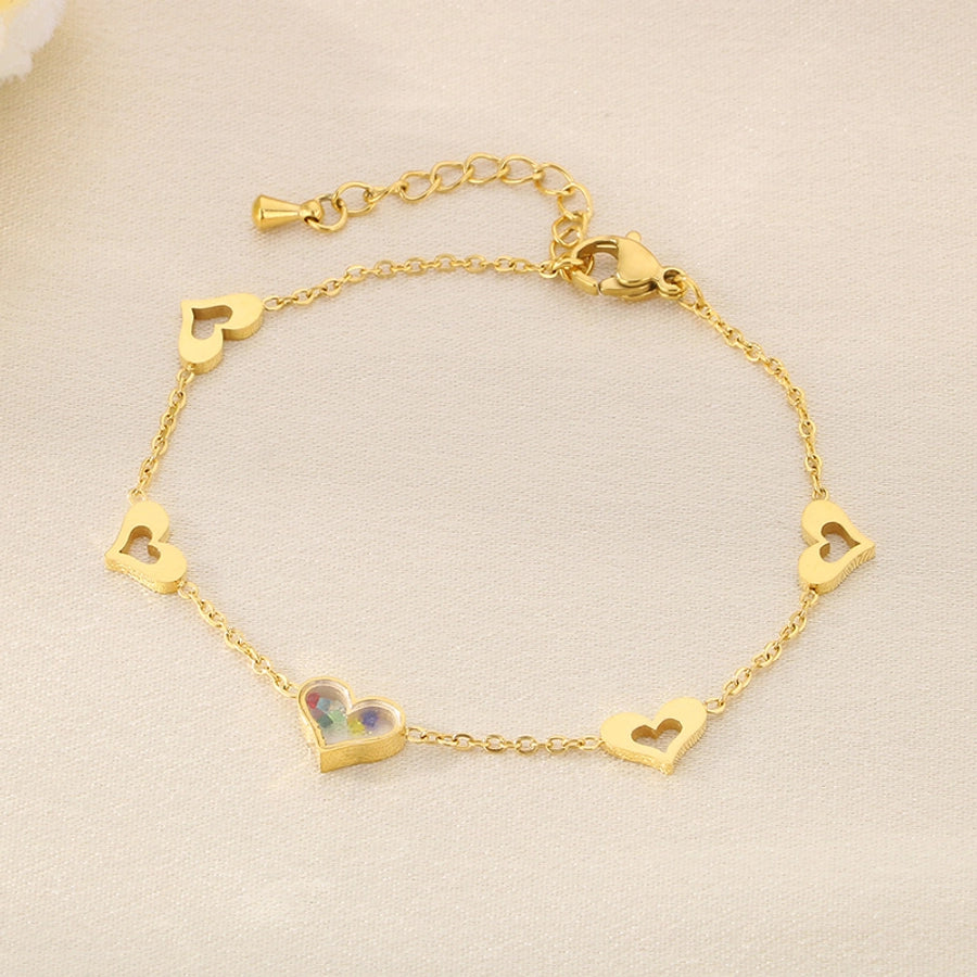 Vintage Style Streetwear Flower 304 Stainless Steel 18K Gold Plated Bracelets In Bulk