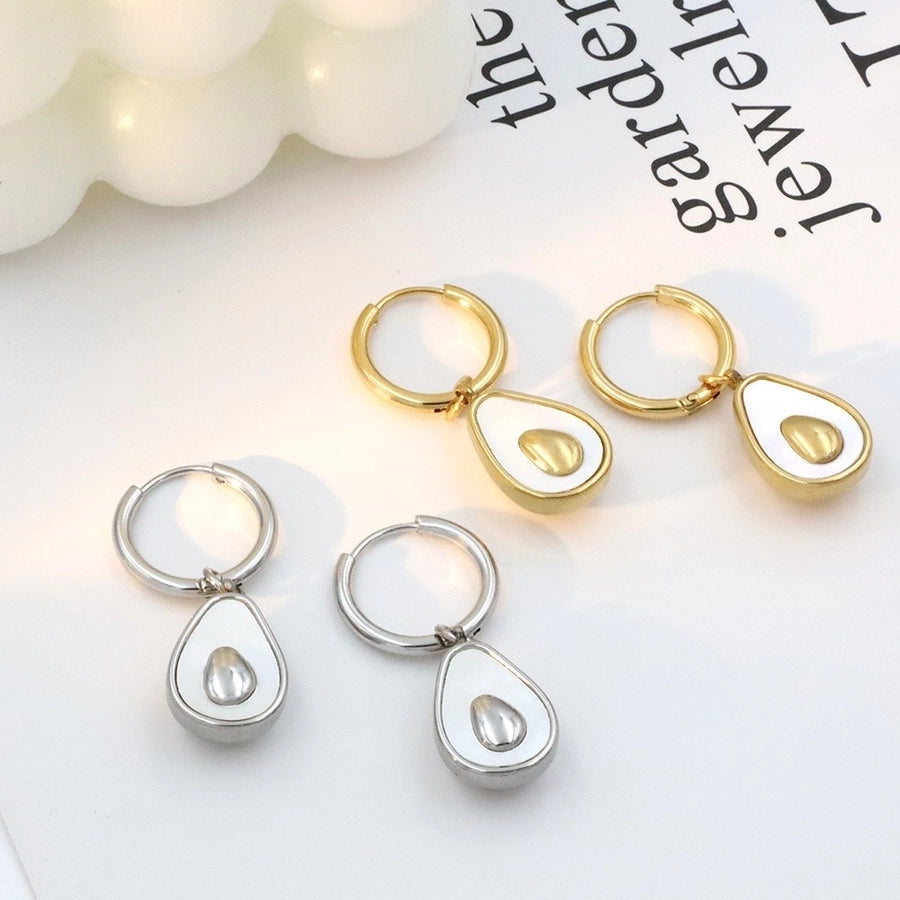 1 Pair Simple Style Avocado Plating Titanium Steel 18K Gold Plated Drop Earrings