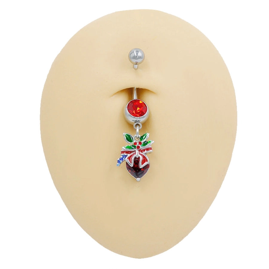 1 Piece Belly Rings Sexy Classic Style Snowflake 316 Stainless Steel  Alloy Plating Rhinestones Glass 18K Gold Plated White Gold Plated