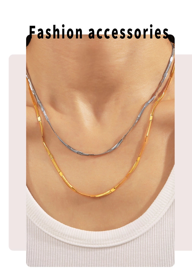 Jewelry Vacation Modern Style Simple Style Solid Color Titanium Steel Necklace