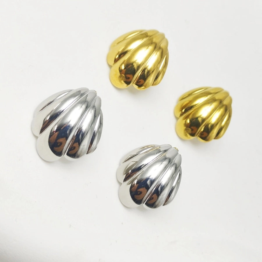 1 Pair Elegant Cute Commute Shell Stamping 304 Stainless Steel Ear Studs