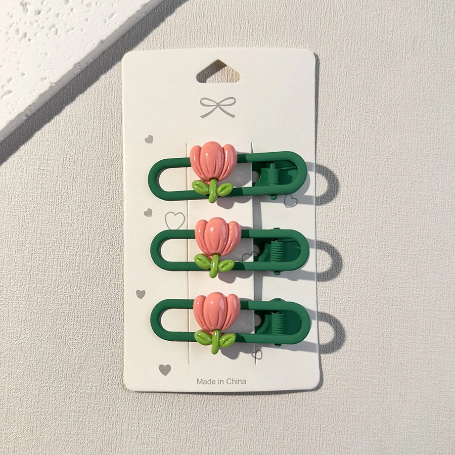 cute flower resin stoving varnish hair clip