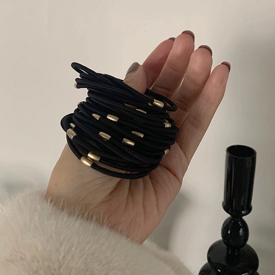 simple style solid color cloth metal rubber band 1 piece