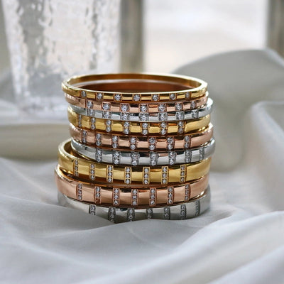 Elegant Solid Color Titanium Steel Bangle In Bulk