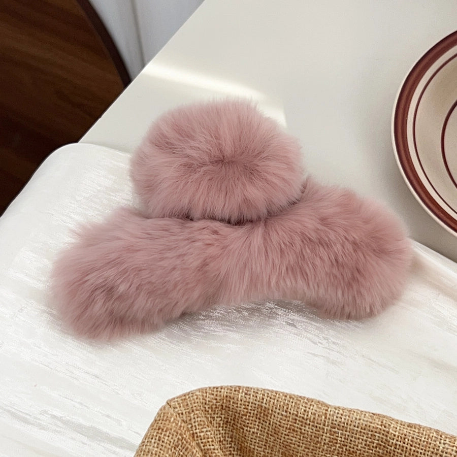 Women's Simple Style Solid Color rabbit fur Hair Claws