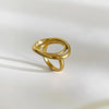 Jewelry Retro French Style IG Style Geometric 316L Stainless Steel  18K Gold Plated Irregular Open Rings