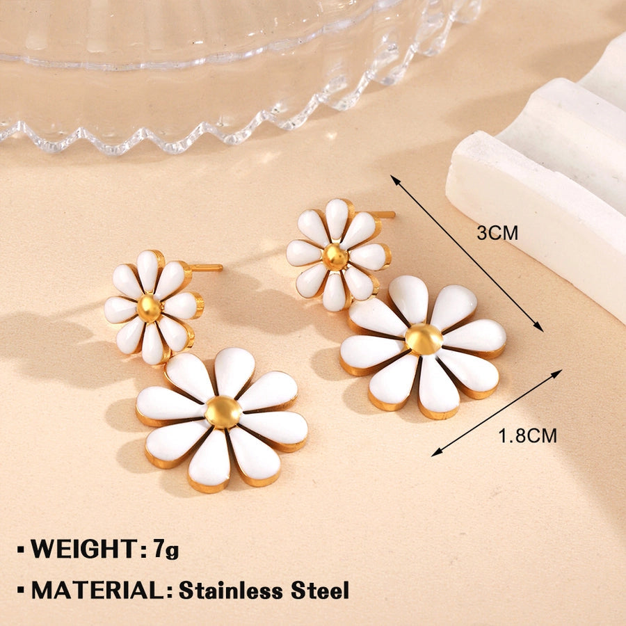 Jewelry Elegant Pastoral Flower Titanium Steel Jewelry Set