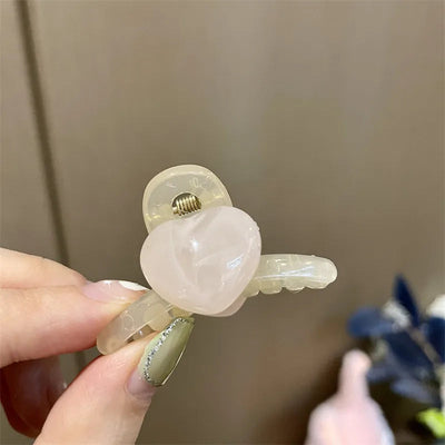 Cute Grab Clip Summer Hairpin Atmosphere Sense Rose Pink Flower Hair Grab Cherry Butterfly Plate Hair Grab Edge Hairpin