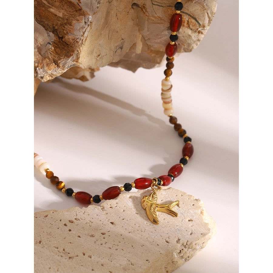 Simple Style Classic Style Swallow 304 Stainless Steel Pendant Necklace In Bulk