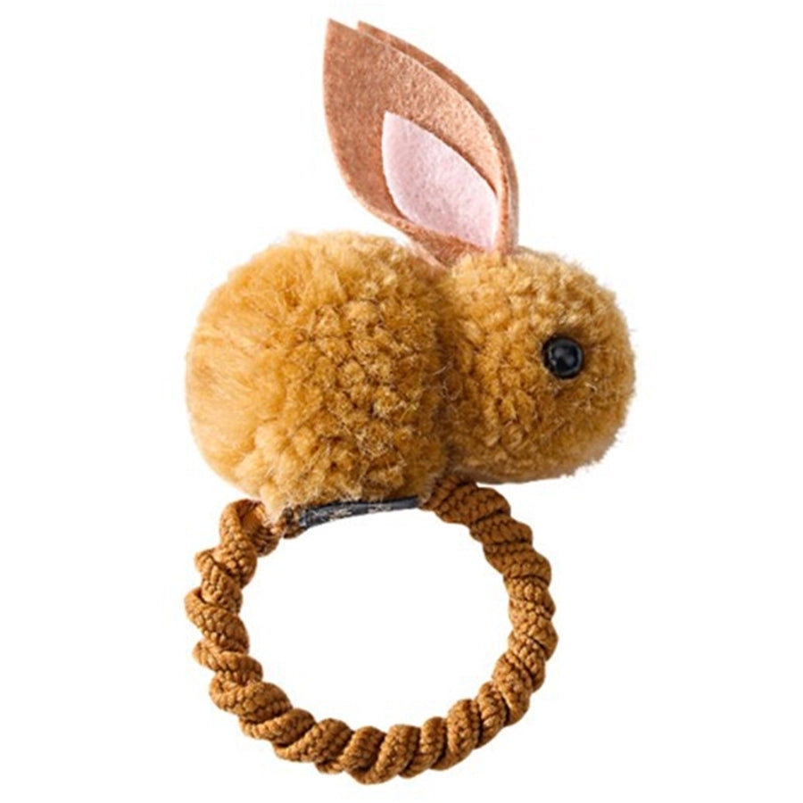 fashion rabbit plush patchwork hair clip hair tie 1 piece