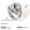Jewelry Elegant Irregular Heart Shape 304 Stainless Steel Zircon Criss Cross Inlay Rings