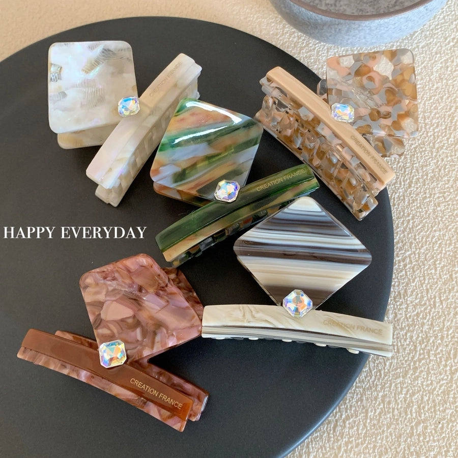 women's classic style square acetic acid sheets hair claws