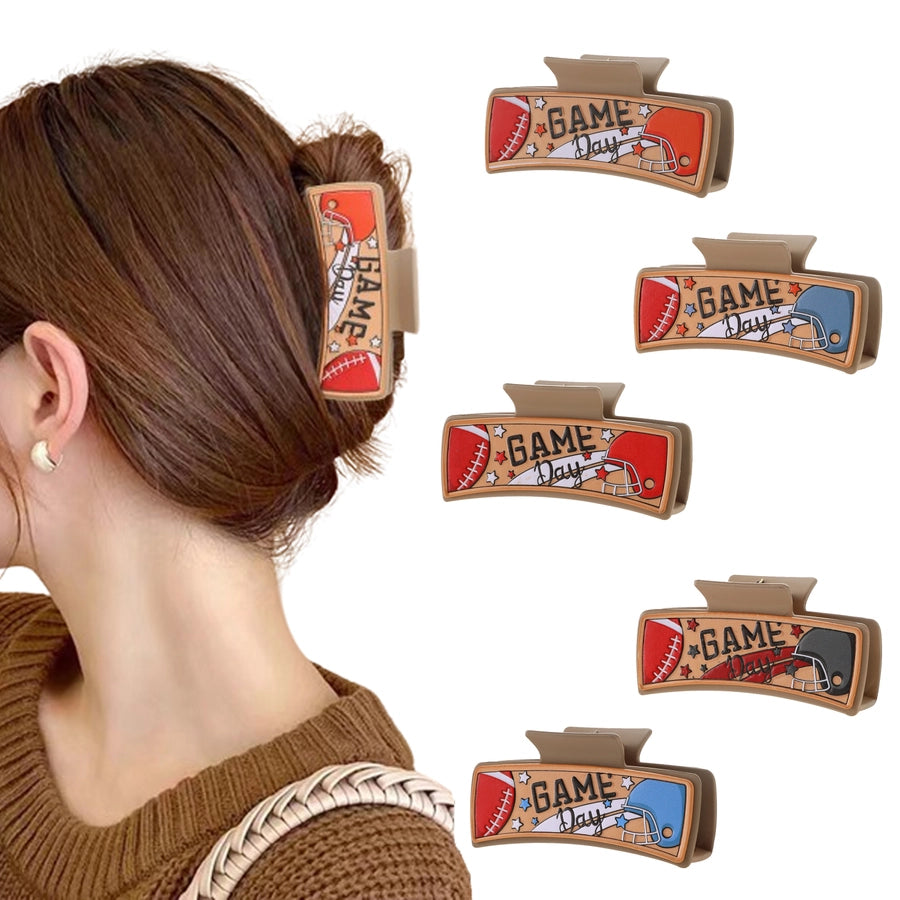 Women's Casual Preppy Style Simple Style Letter Rugby Pu Leather Hair Claws