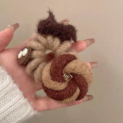 Cute Women's Letter Donuts Felt Hair Tie