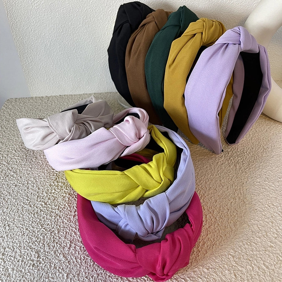 Europe and America  New Hair-Hoop Headband Versatile  Textured Fabric Headdress Hairpin Wide Brim Knotted Hair Hoop