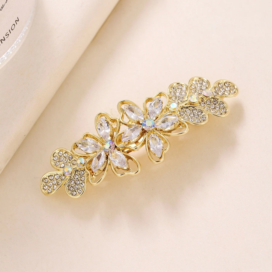 Women's Simple Style Classic Style Flower Alloy Inlay Zircon Hair Clip