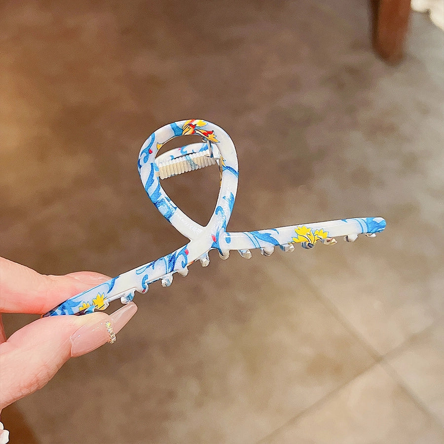 simple style color block alloy stoving varnish hair claws 1 piece