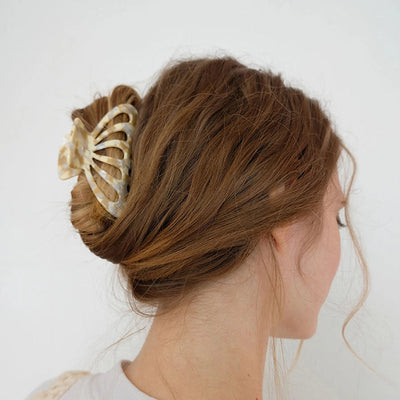 Women's Simple Style Marble Acetic acid sheets Handmade Hollow Out Hair Claws