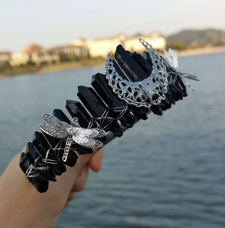 Women's Simple Style Commute Color Block Alloy Inlay Natural Stone Gem Crystal Crown