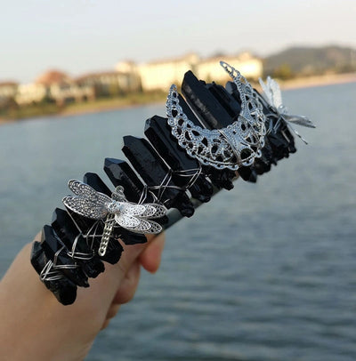 Women's Simple Style Commute Color Block Alloy Inlay Natural Stone Gem Crystal Crown