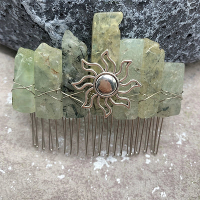 fashion sun color block crown crystal insert comb 1 piece