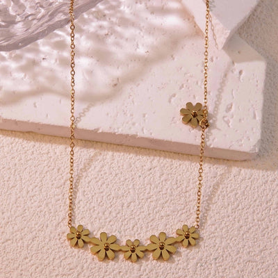 Jewelry Princess Sweet Simple Style Flower 304 Stainless Steel 18K Gold Plated Plating Jewelry Set