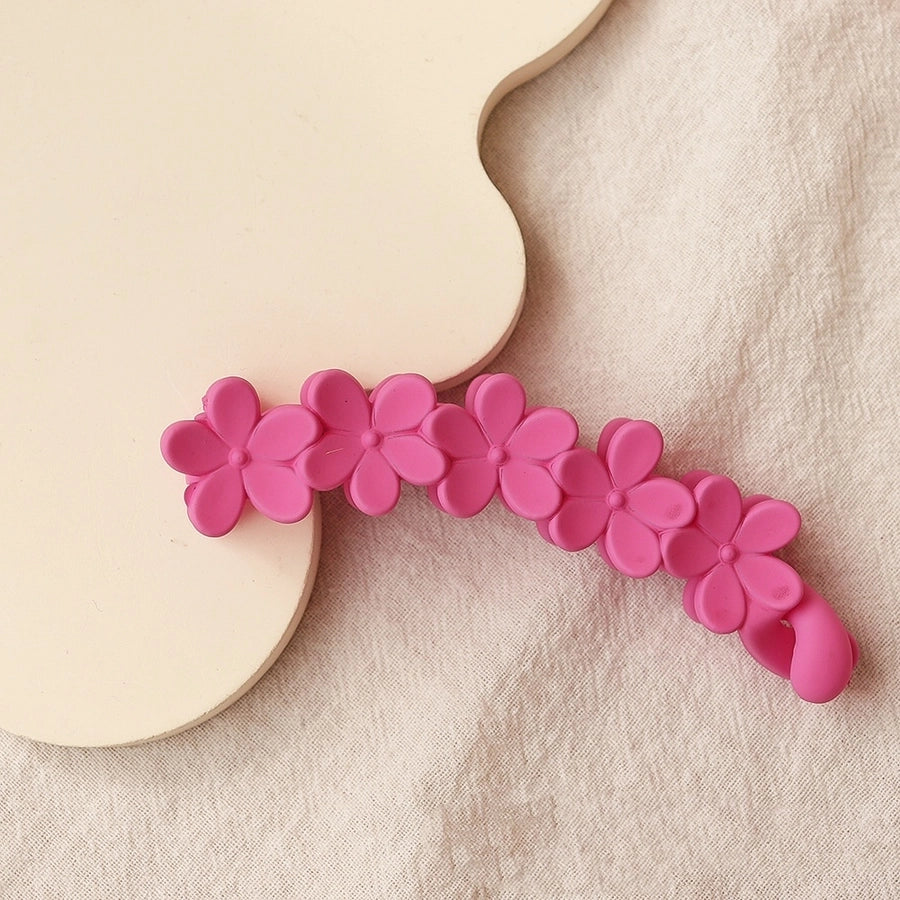 Women's Simple Style Flower Plastic Resin Spray Paint Hair Clip