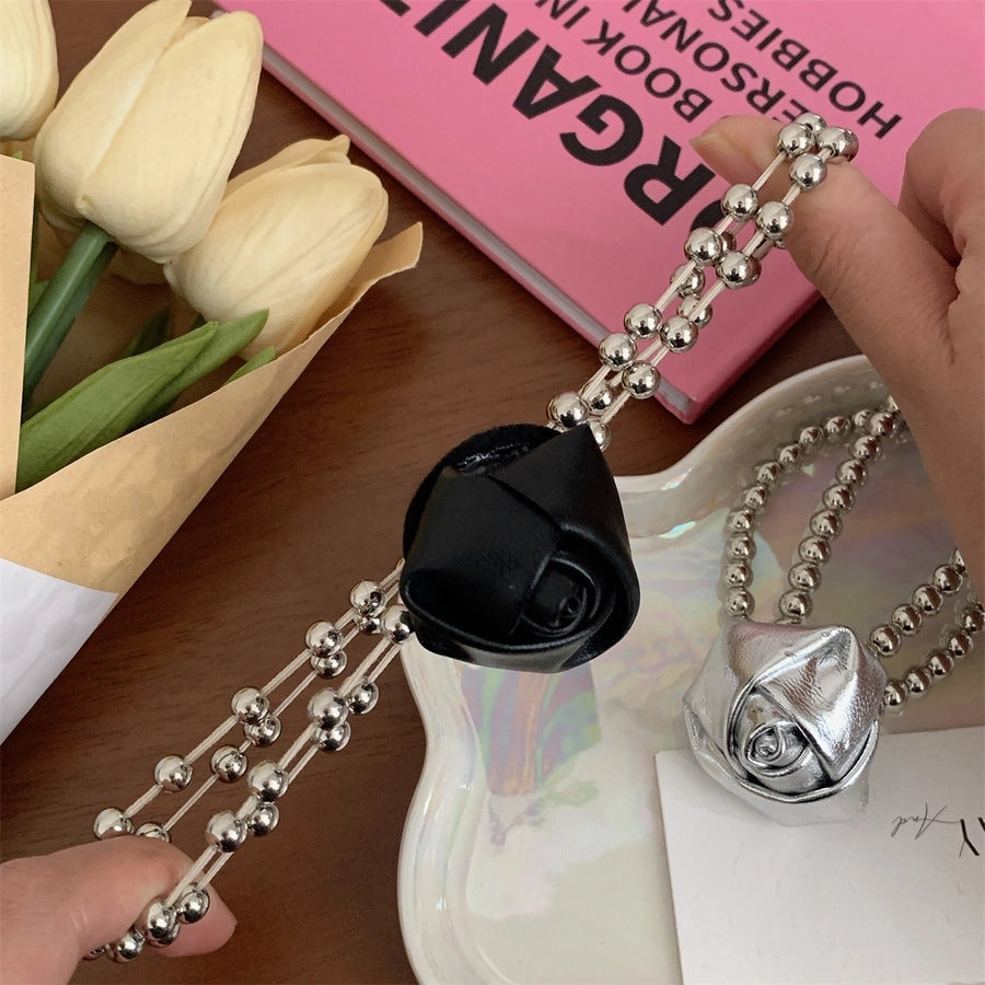 Women's Retro Simple Style Flower Leather Hair Tie