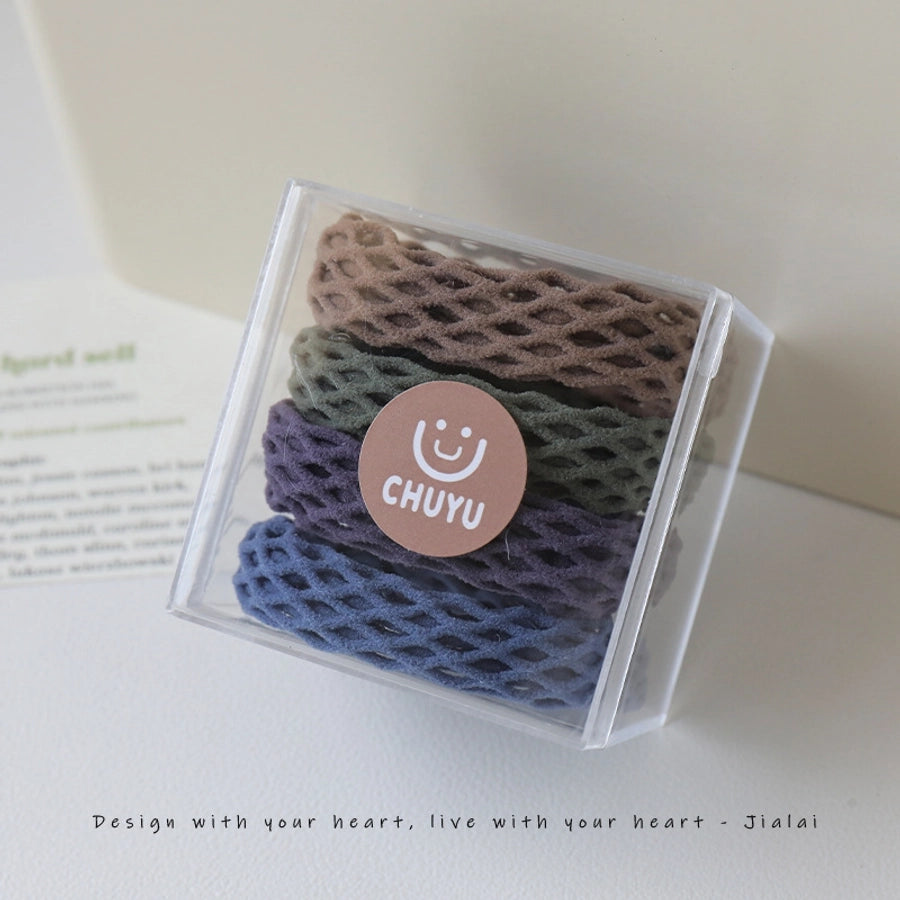 Korean style wide hair rope female Four Seasons adult ponytail leather cover headband simple temperament hair band high elastic durable rubber band