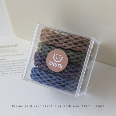 Korean style wide hair rope female Four Seasons adult ponytail leather cover headband simple temperament hair band high elastic durable rubber band