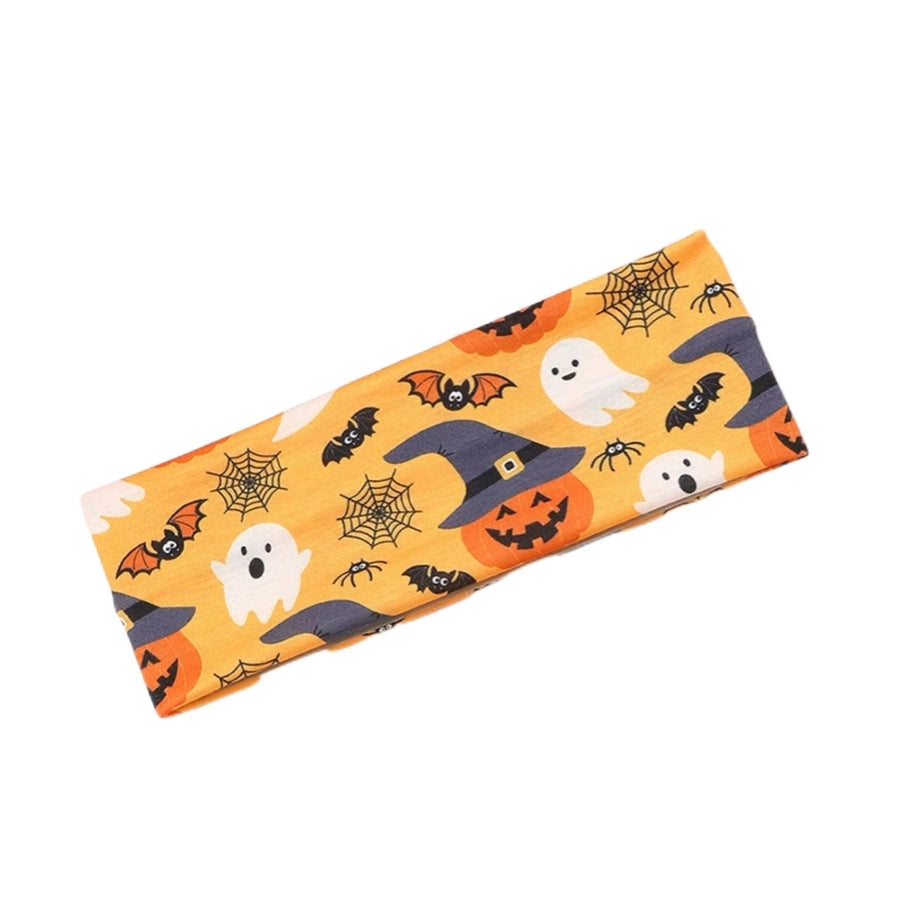 Women's Cute Funny Pumpkin Cartoon Character Spider Cloth Printing Hair Tie