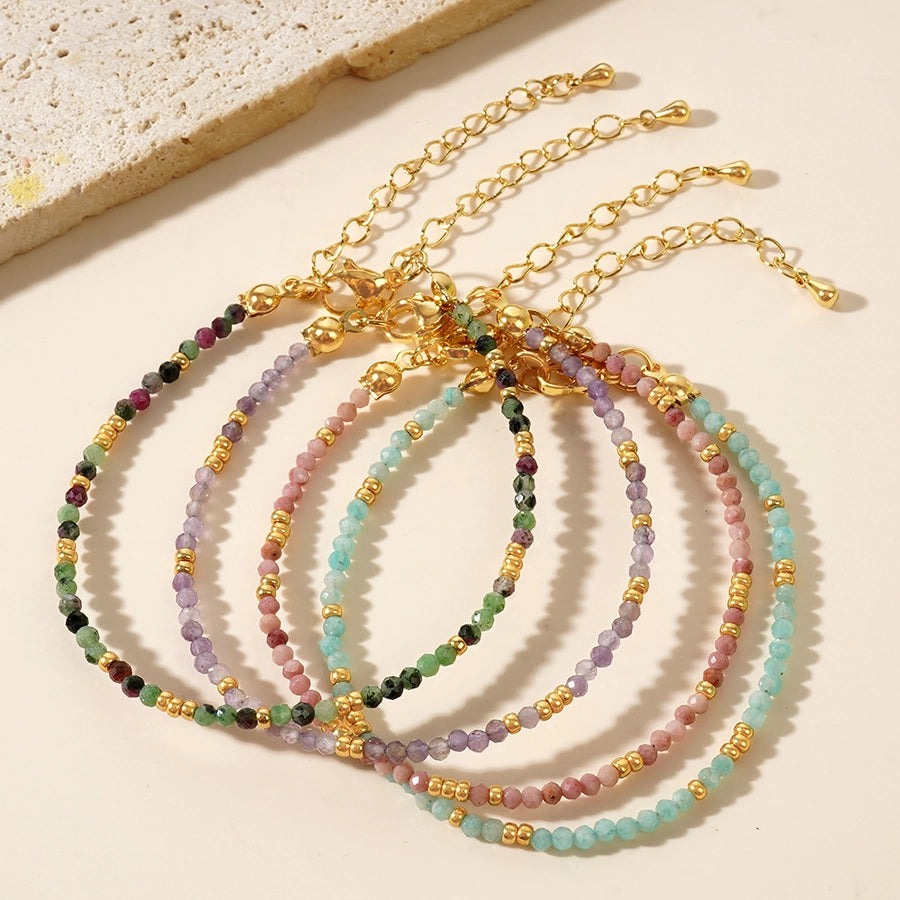 Hot Selling New Bohemian Style Colorful Natural Stone Beads String Bracelet Women's Jewelry Affordable Luxury Fashion