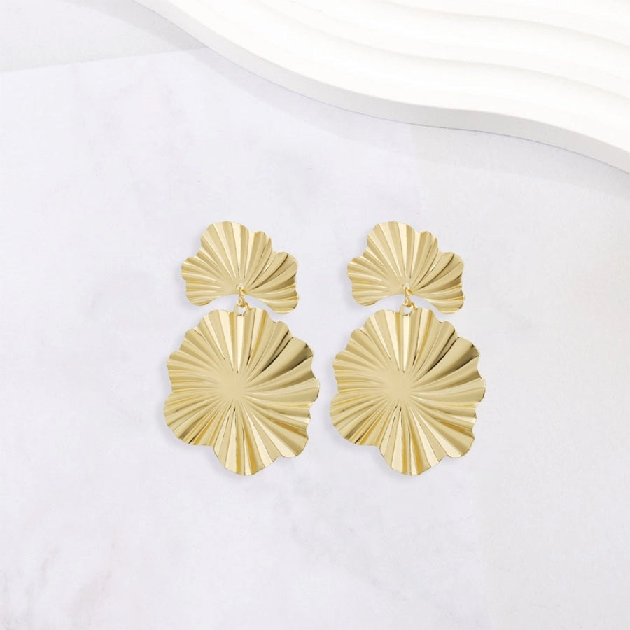 1 Pair Elegant Leaves Plating 304 Stainless Steel 18K Gold Plated Drop Earrings