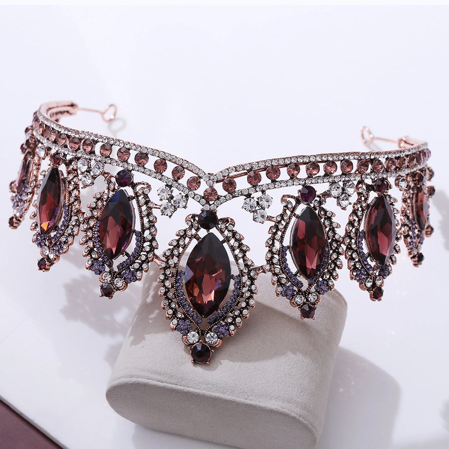 retro crown alloy diamond rhinestones crown