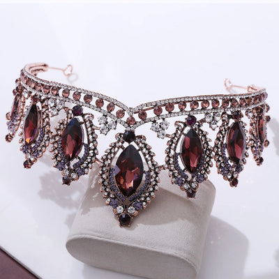 retro crown alloy diamond rhinestones crown