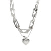Jewelry IG Style Simple Style Commute Heart Shape 304 Stainless Steel Hollow Out Bracelets Necklace