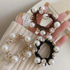 Elegant Pearl Head Rope Women's Simple Elegant Hair Rope Korean Cyber Celebrity Rubber Band Hair Rings Ponytail Headwear Leather Cover