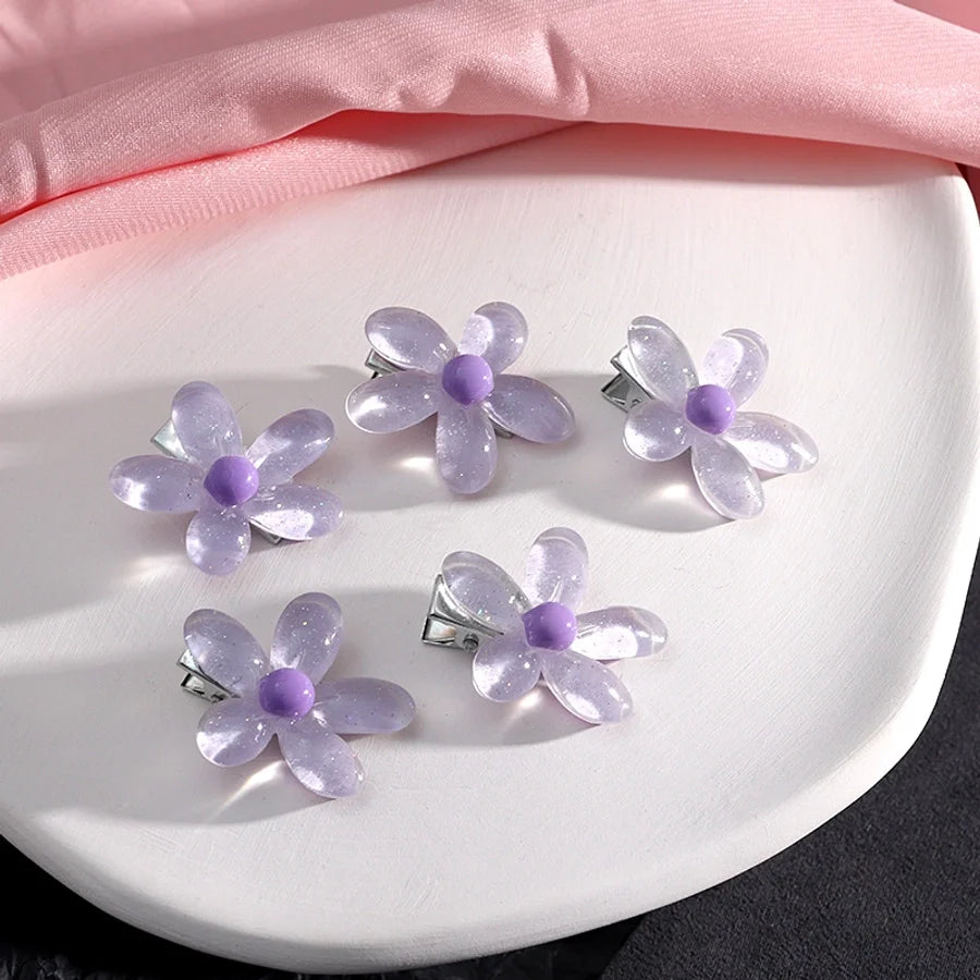 Women's Cute Sweet Heart Shape Plastic Resin Hair Clip