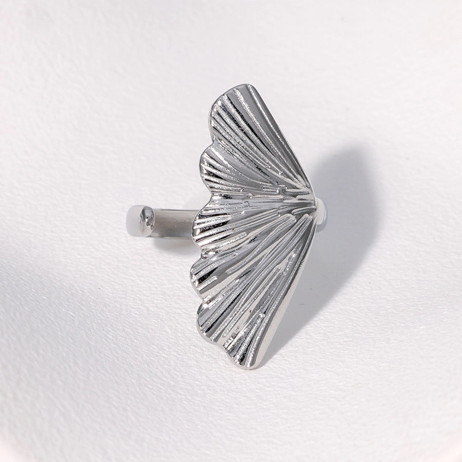 Jewelry Tropical Modern Style Simple Style Leaf 304 Stainless Steel 18K Gold Plated Enamel Stainless Steel Rings